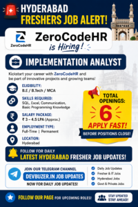 jobs in hyderabad for freshers