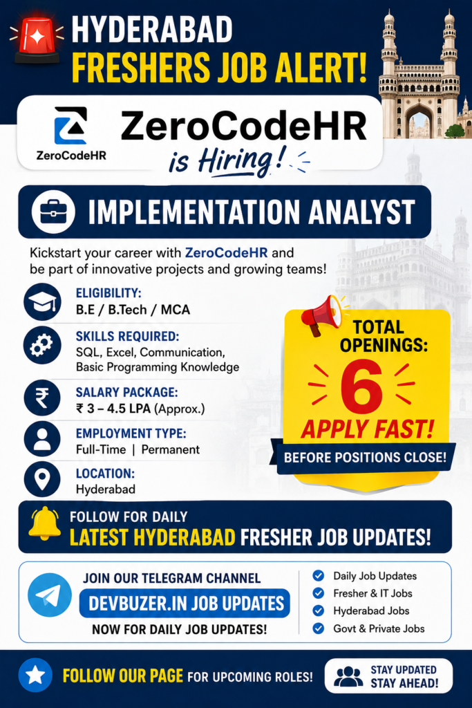 jobs in hyderabad for freshers
