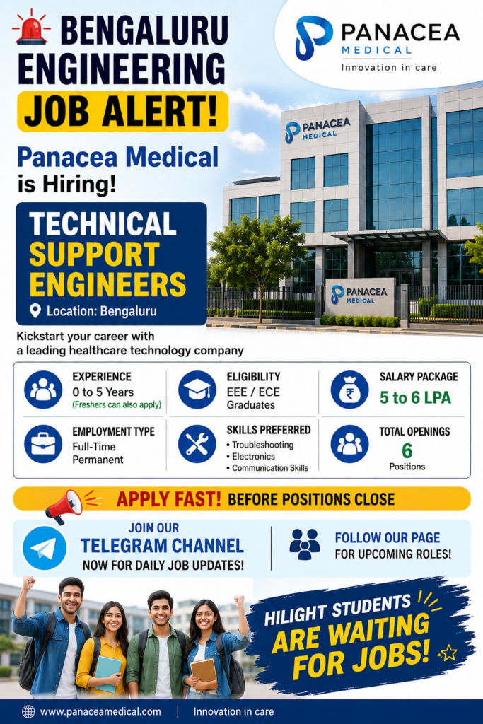 panaceamedical Company hiring Technical support engineer​