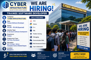 Cyber infrastructure Company hiring trainee software development