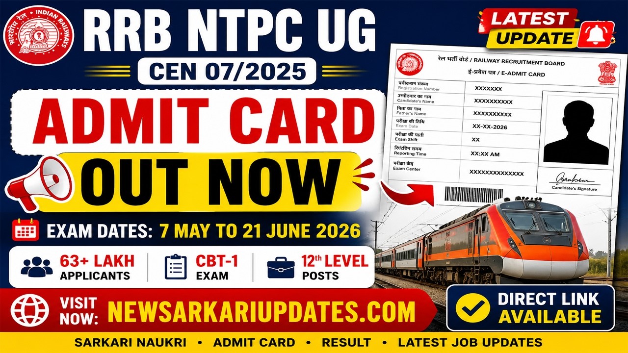 RRB NTPC UG admit card 2026