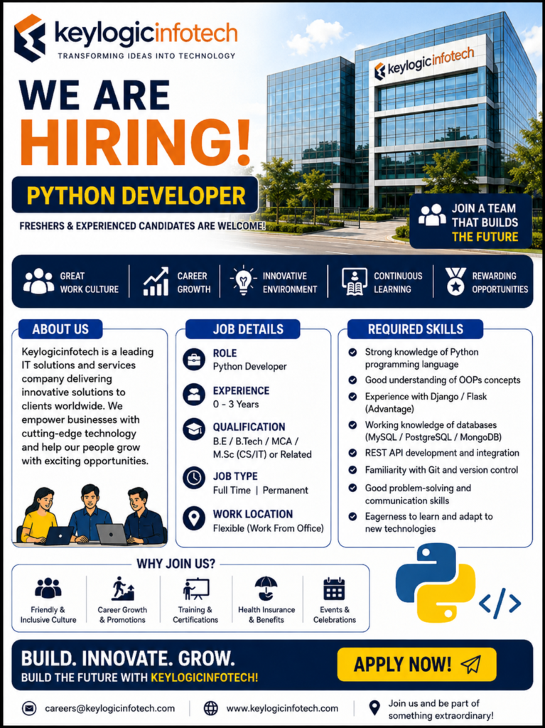 Python Developer fresher jobs in 2026