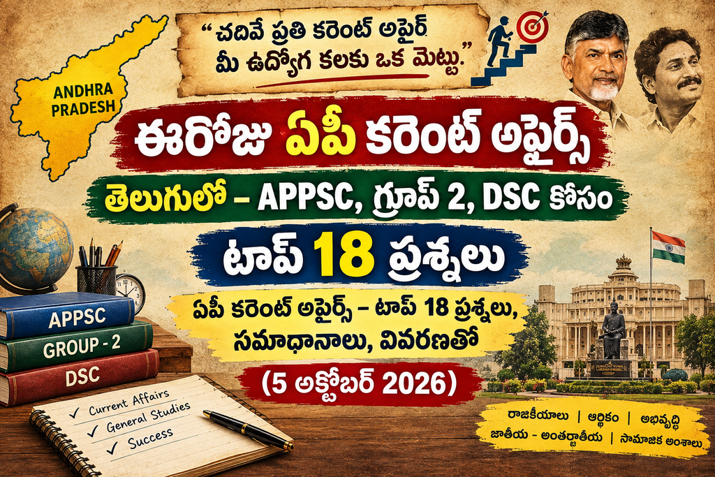 APPSC గ్రూప్ 1,2,3,4 కరెంట్ అఫైర్స్